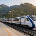 Vaishno Devi train booking guide showing a Vande Bharat Express at Katra SVDK railway station