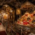 Maa Vaishno Devi Pindis adorned with garlands during morning darshan