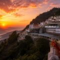 Sunset view of Mata Vaishno Devi Bhawan and the new sanctum complex