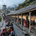 Vaishno Devi VIP Darshan priority queue at Gate 2, pilgrims near the Bhawan token counter in morning light